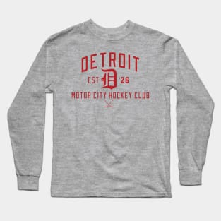 Motor City Hockey II Red Long Sleeve T-Shirt